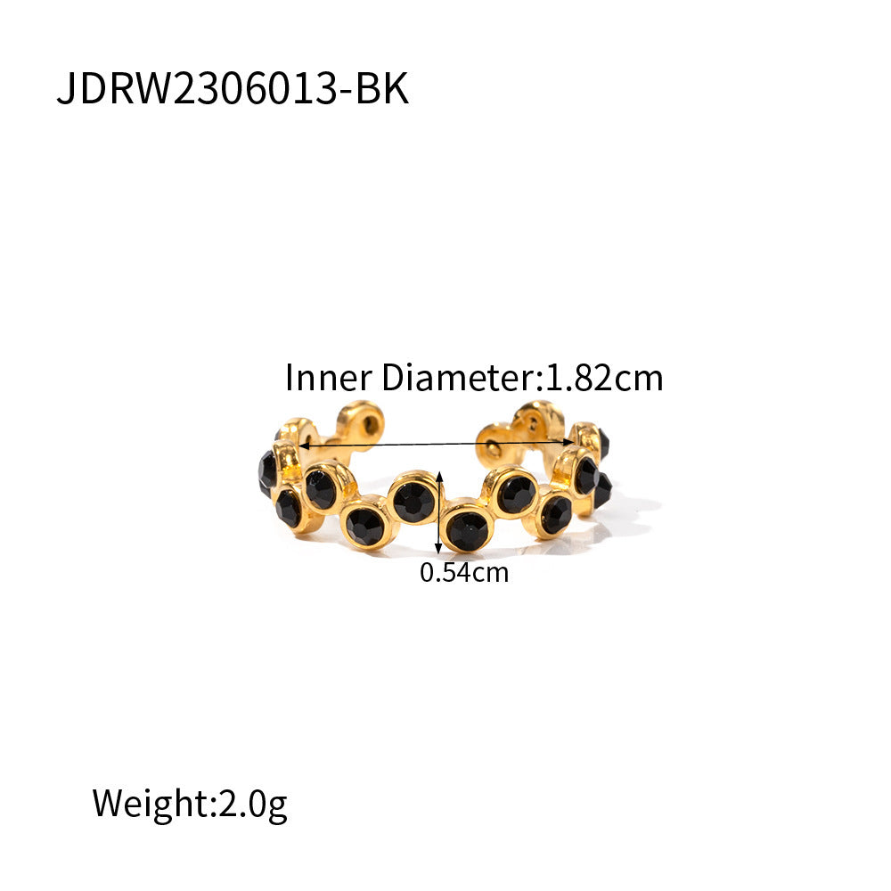 Isabell Dainty Line Ring - JDRW2306013-BK [LASWFV93]