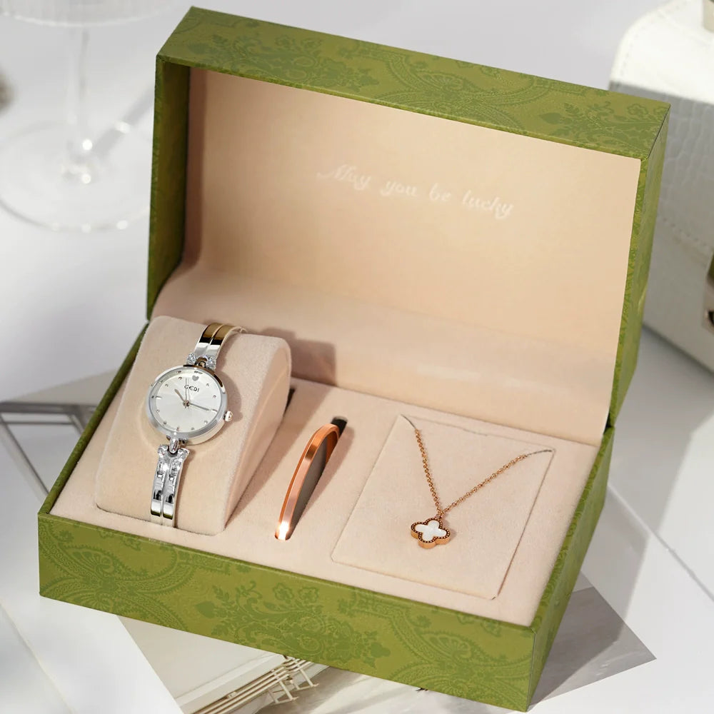 Alayjah Petite Chain Watch - Elegant Silver (Gift Box)