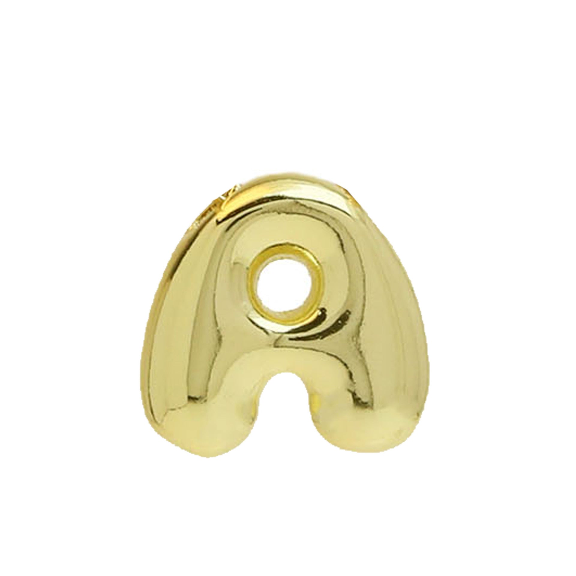 Vada Gold Bubble Letter Necklace - Gold A Pendant [CARC7WHY]
