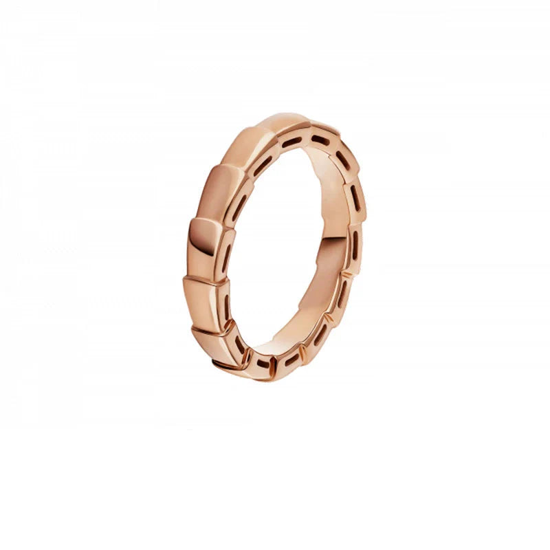 Maylie Serpent Coil Ring - Narrow Rose Gold Serpent (No Diamond)