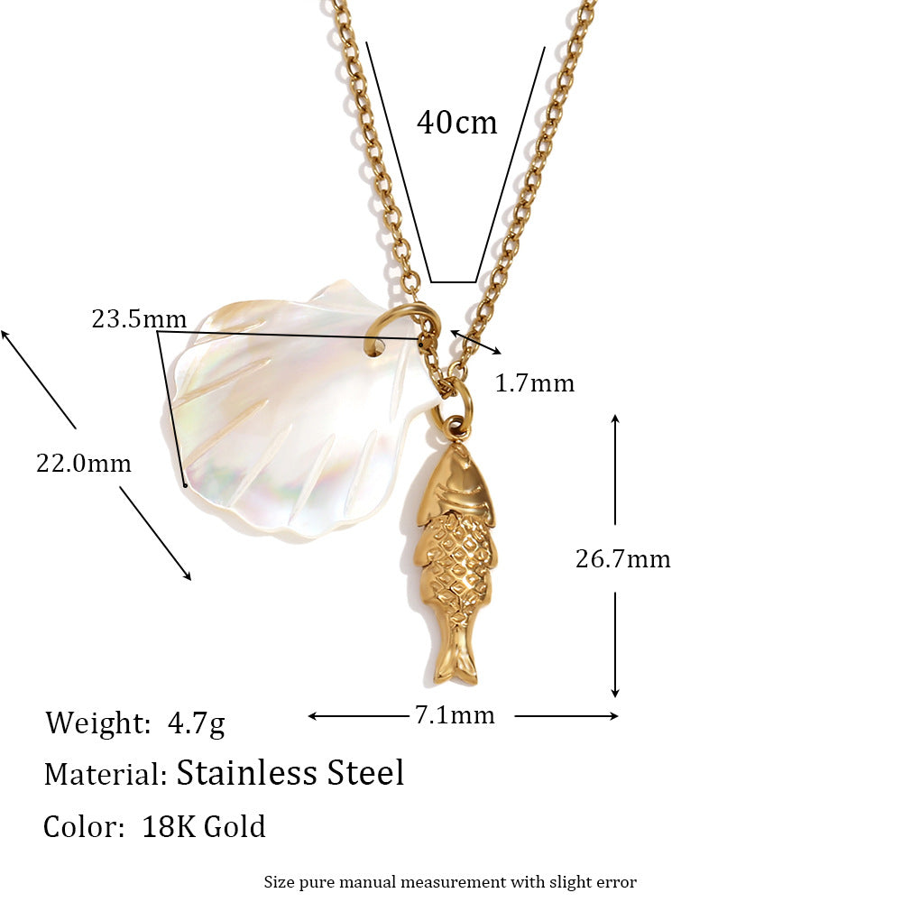 Kayleah Ocean Treasure Necklace - Ocean Wind Pendant Necklace Style 12 - Gold [GYVT4FOL]