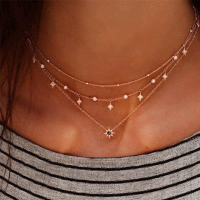 Oluwanifemi Celestial Layered Necklace - Gold [KJKFI3D7]