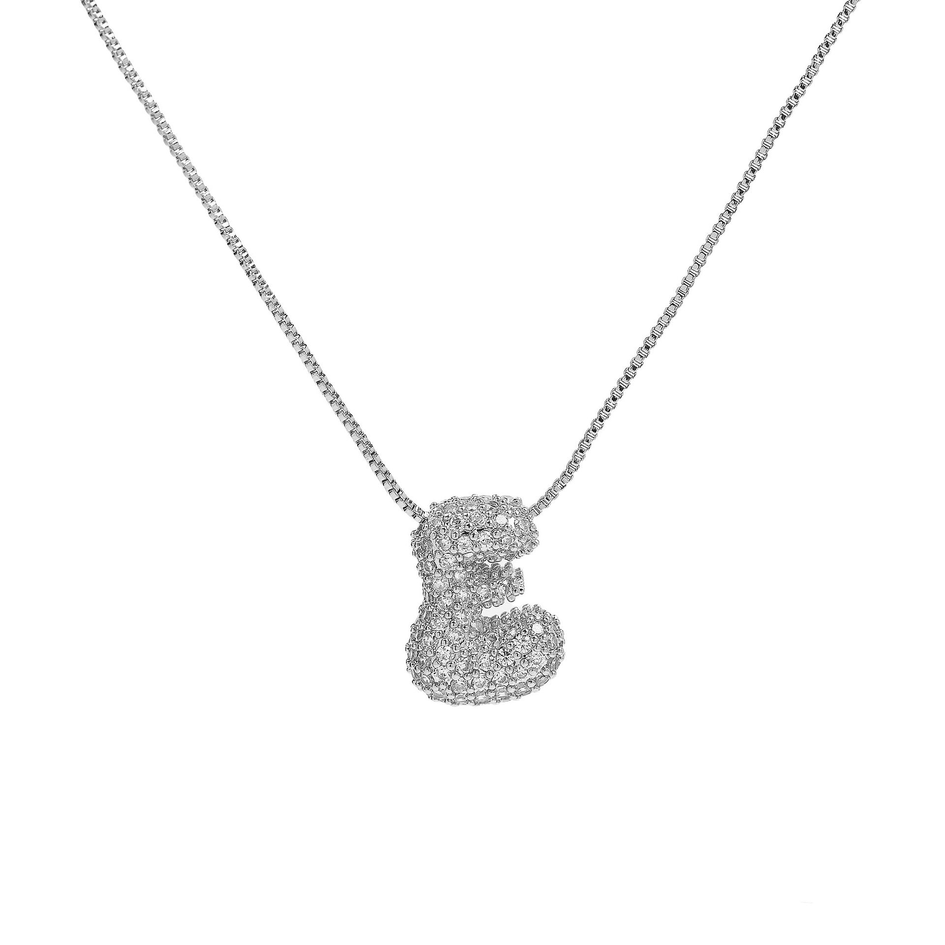 Francis Bubble Initial Necklace - Silver Necklace E [B7BRP3BP]
