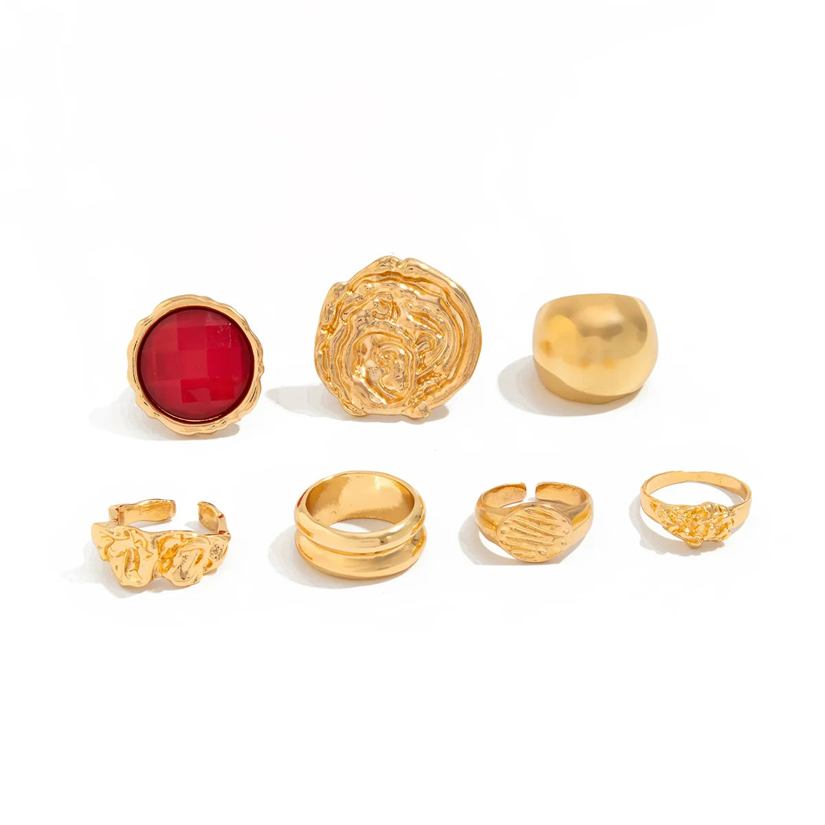 Niyah 7-Piece Ring Set - Light Gold