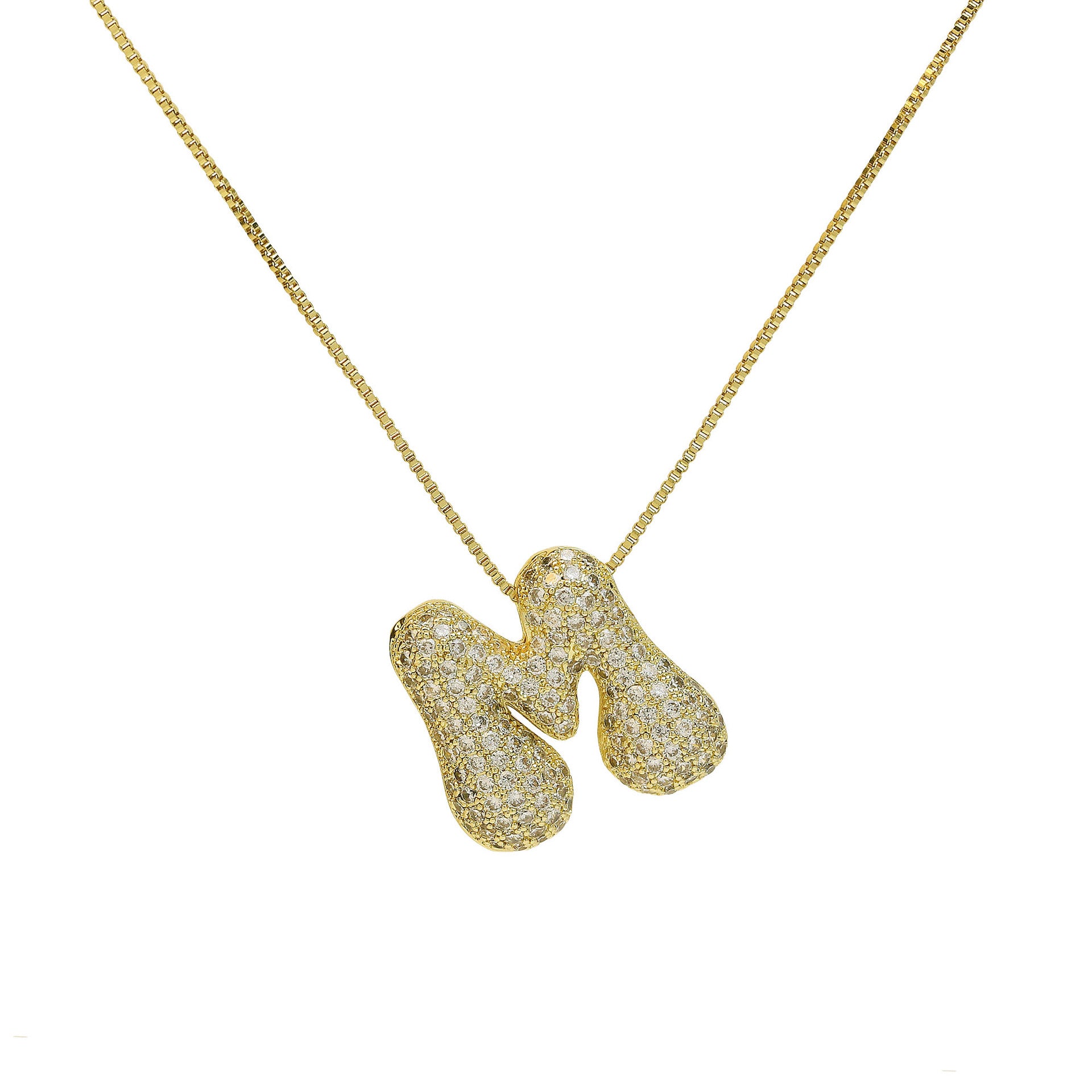 Zaidee Bubble Initial Necklace - Initial M [5IG4QSOO]
