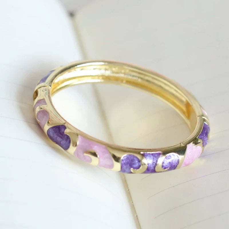 Raleigh Floral Enamel Bracelet - Light Purple