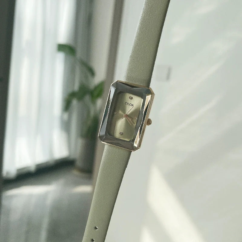 Kate Minimalist Rectangular Watch - Slate Gray