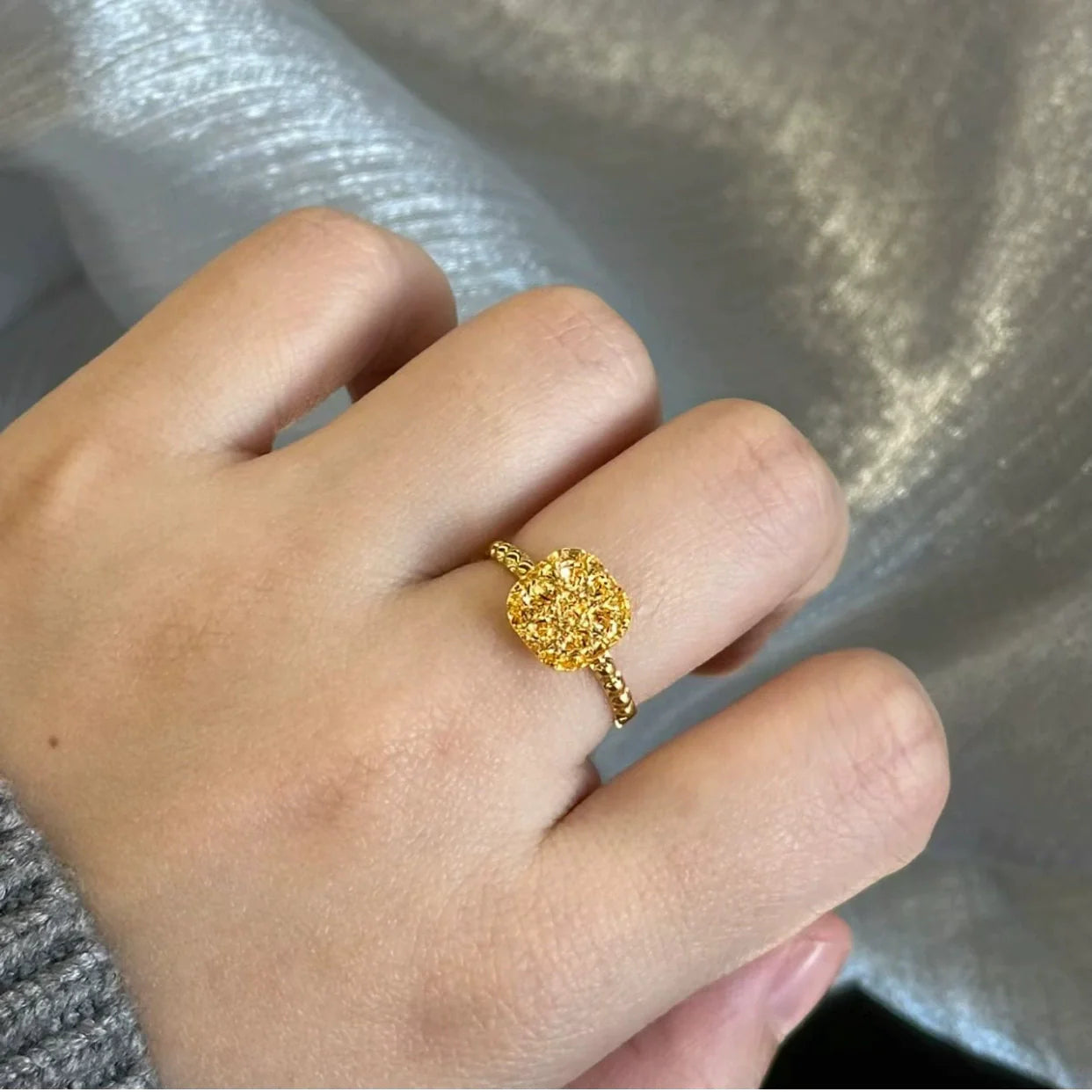 Reign Dainty Star Zircon Ring - Yellow Sugar Ring