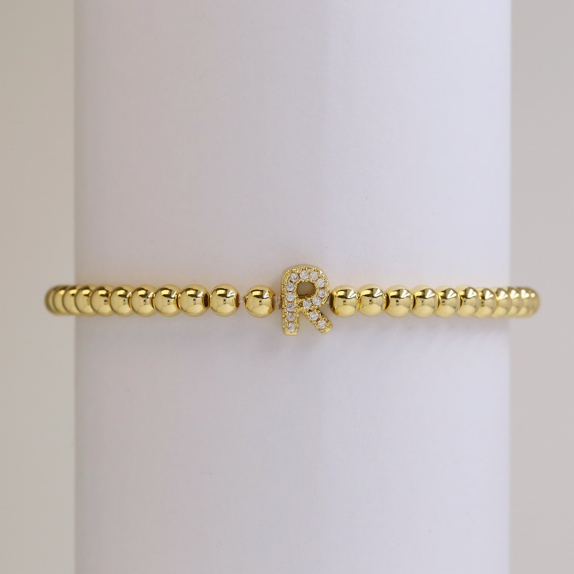 Mikah Micro-Inlay Initial Bracelet - R [OV6P3GNE]