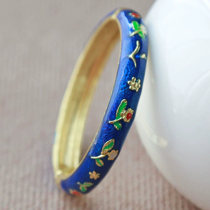 Sloan Whimsical Floral Bracelet - Dark Blue (5.1cm)