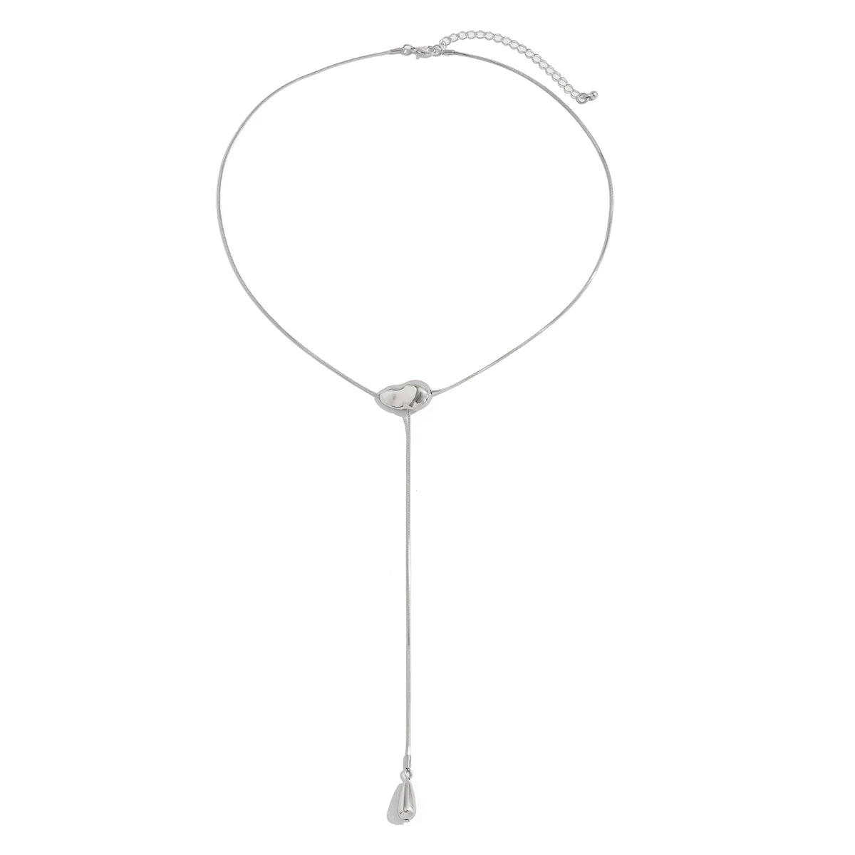 Khali Waterdrop Snake Chain Necklace - Silver