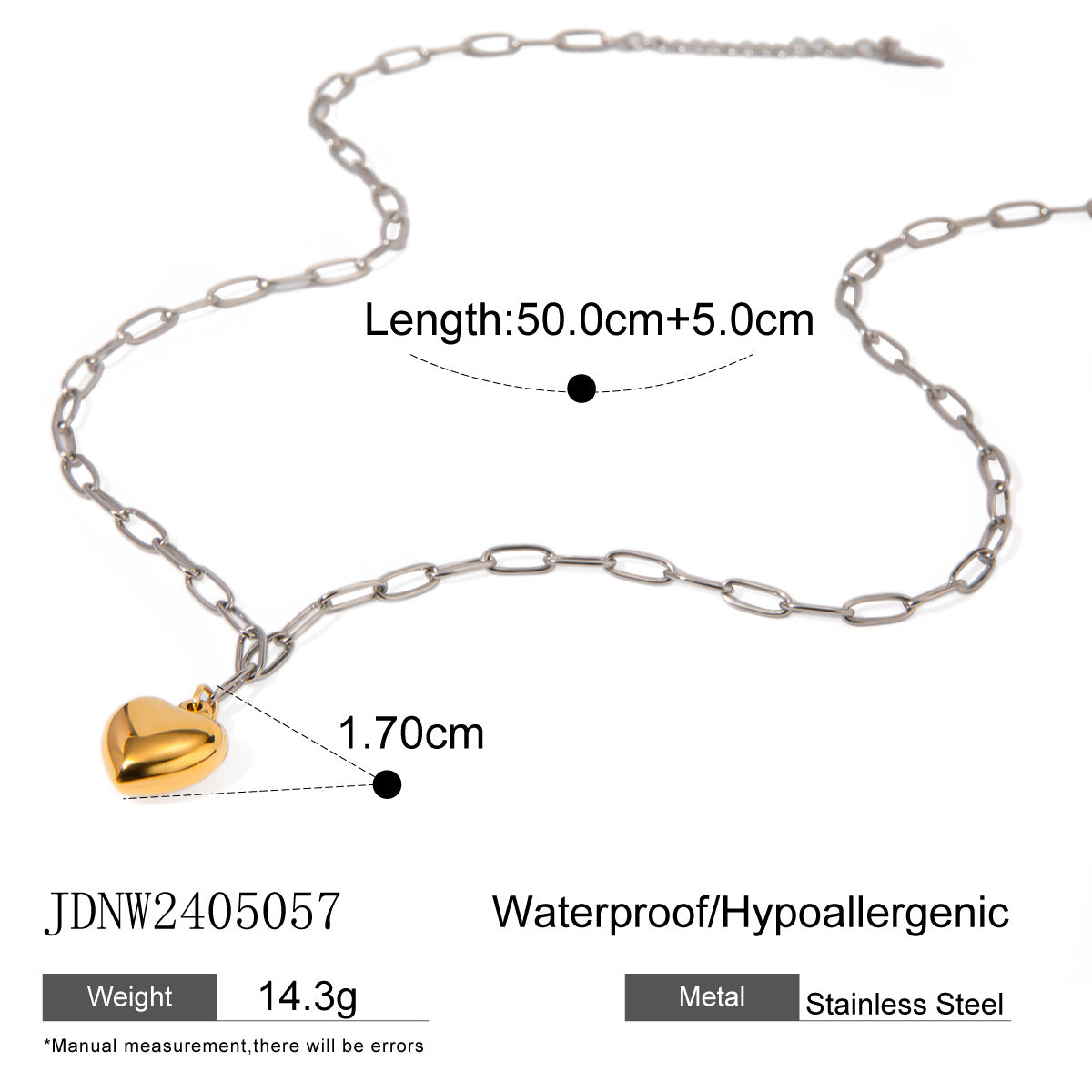 Rosalynn Layered Charm Necklace - Silver Love Heart Layered [OAF4BFSS]