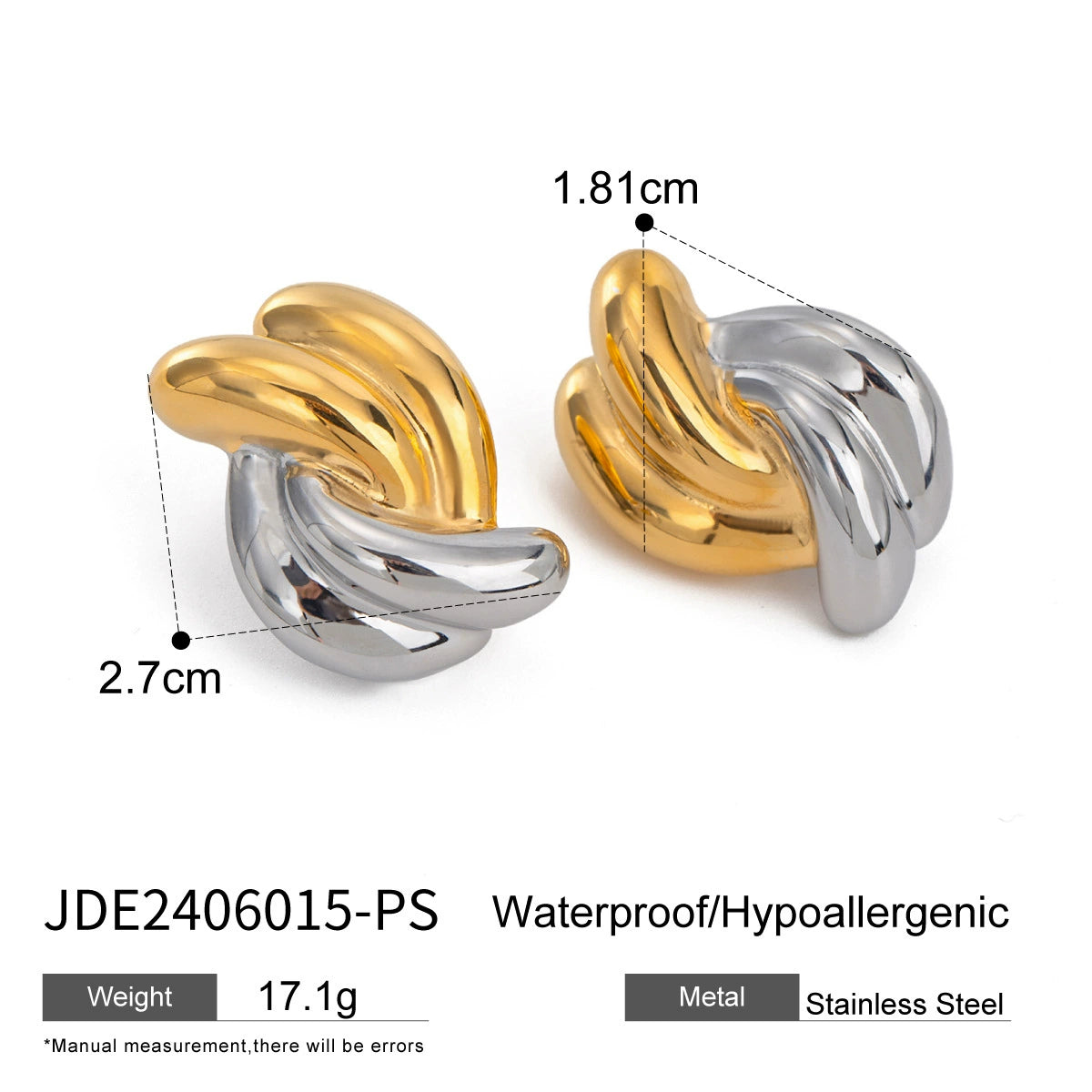 Mai Two-Tone Steel Earrings - JDE2406015-PS [1Q938CVG]