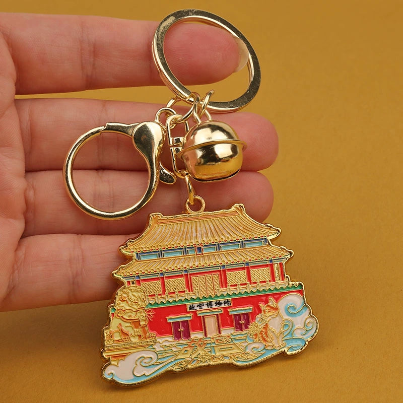 Goldy Beijing Landmark Keychain - Forbidden City Cat Keychain [L1DEWGP9]