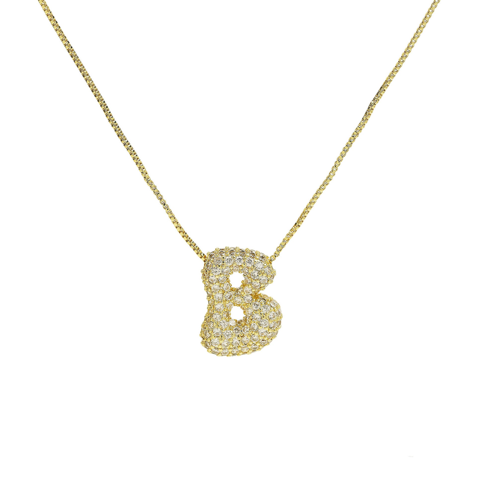 Francis Bubble Initial Necklace - Gold Necklace B [0EPEVTIF]