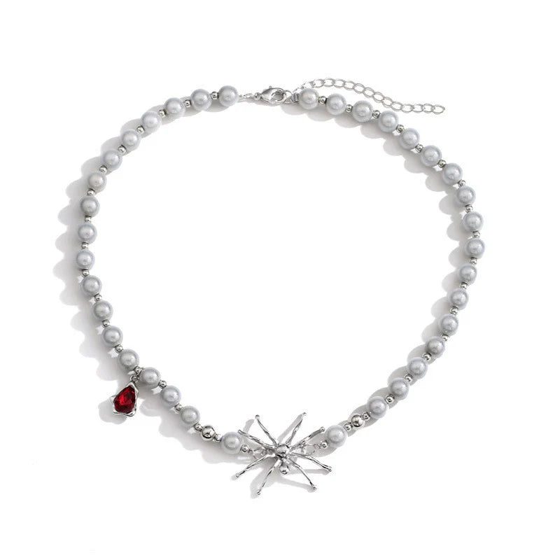Maribella Chunky Chain Spider Necklace - White K