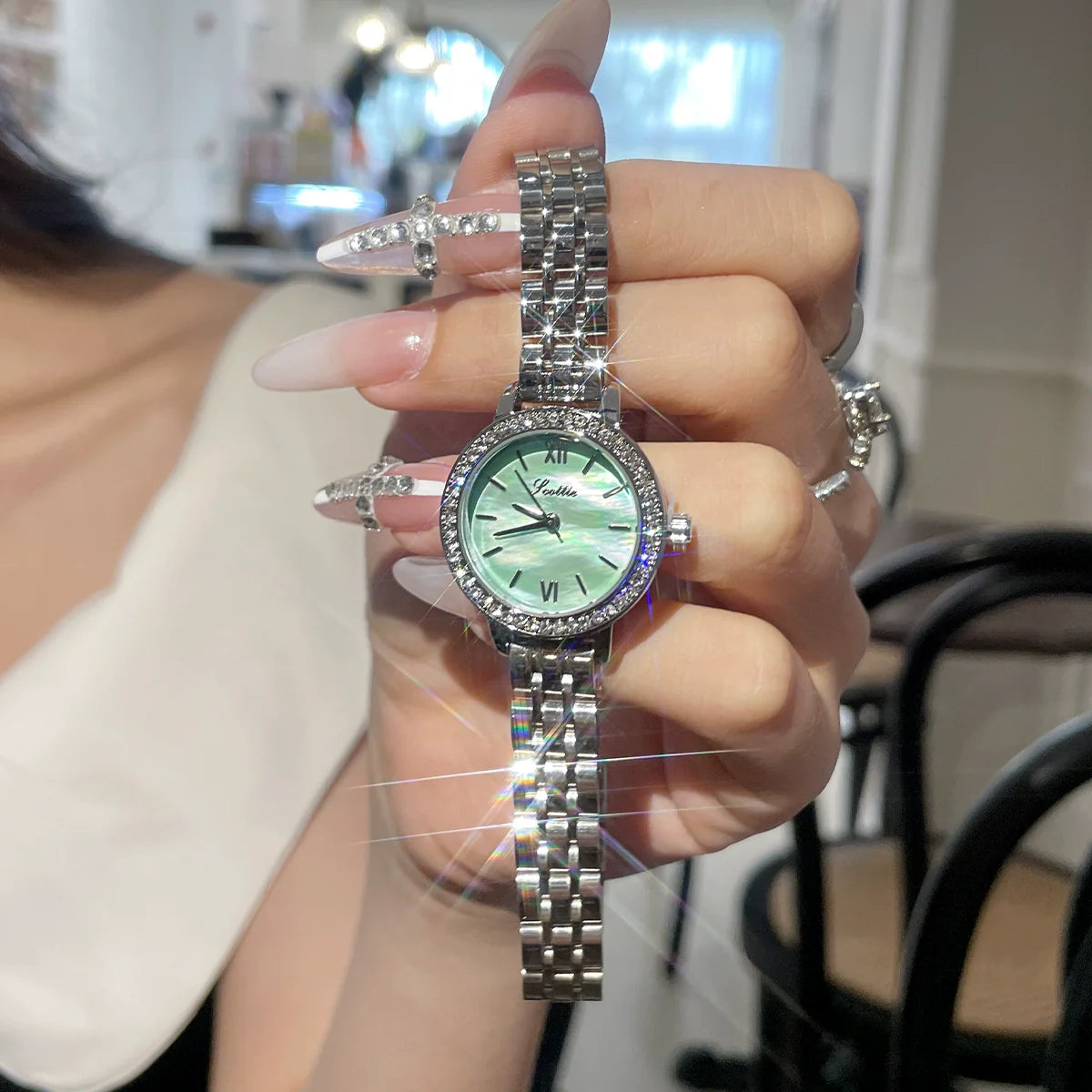 Rylyn Crystal Embellished Watch - Green