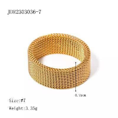 Yarely Geometric Steel Rings - JDR2303036-9 [5AC2SYC0]