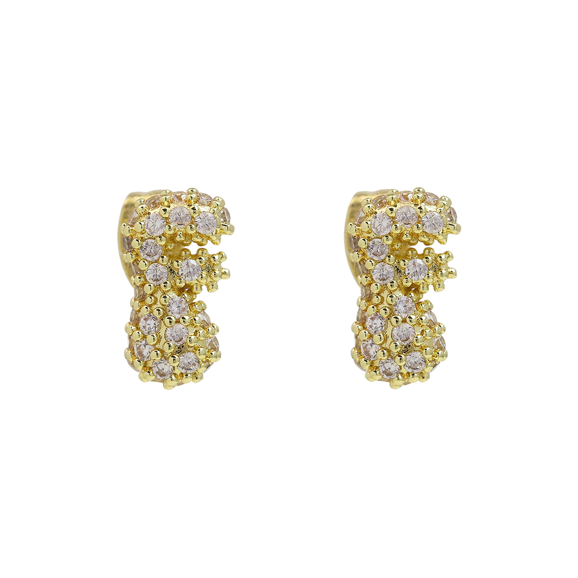 Lillyann Zircon Bubble Letter Earrings - F [6MAGHXTB]