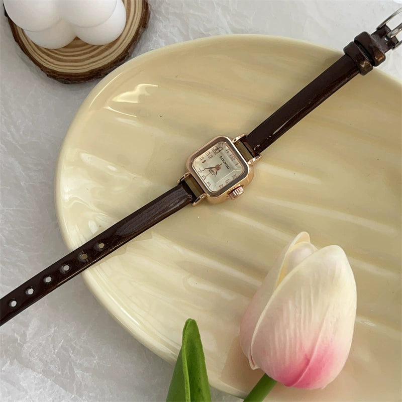 Charisma Retro Square Watch - Coffee [U1M4E7ZV]