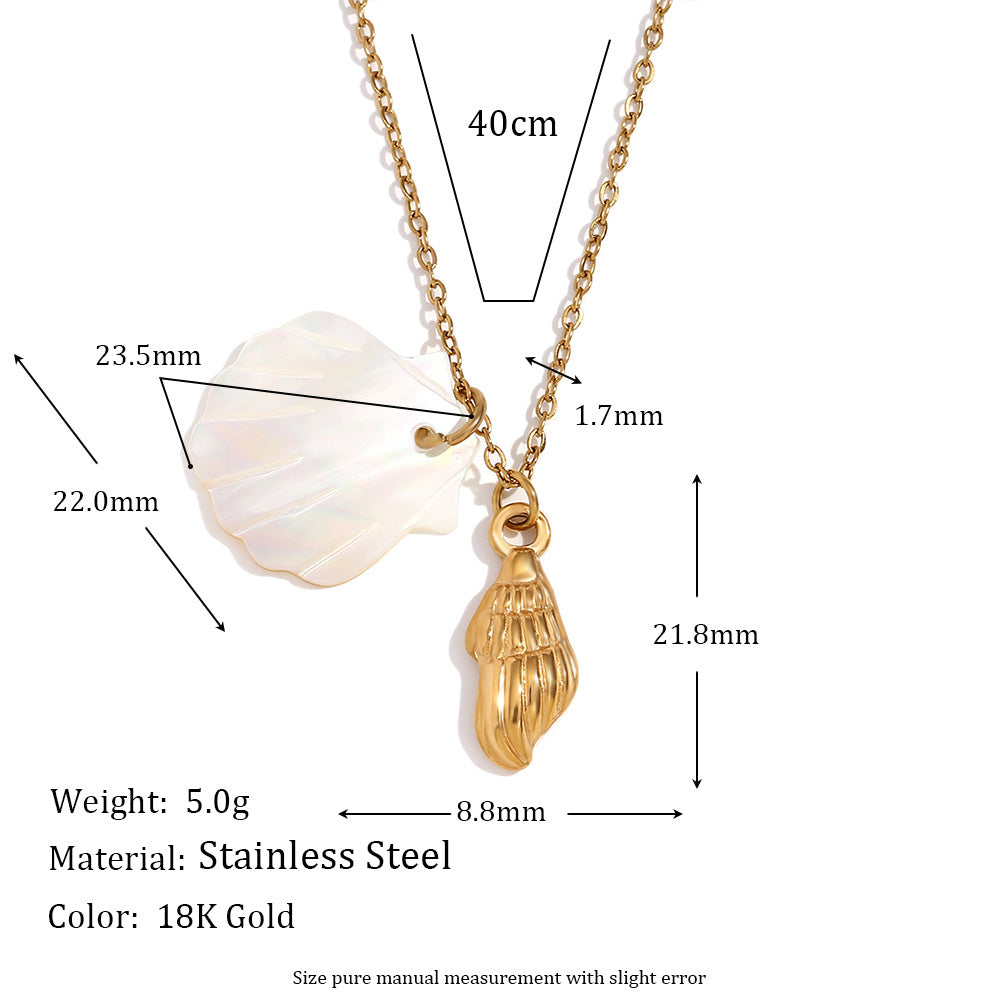 Kayleah Ocean Treasure Necklace - Ocean Wind Pendant Necklace Style 8 - Gold [QVZGQ5LQ]