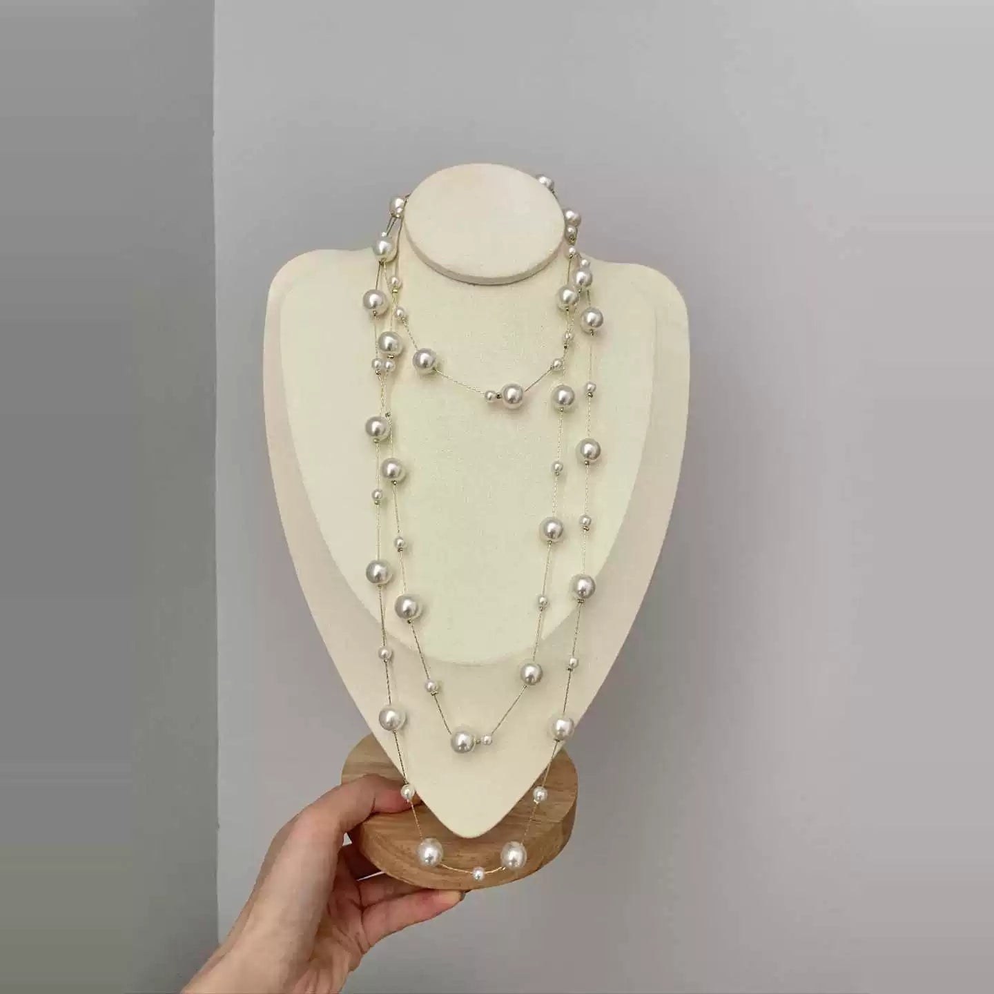 Livie Star Pearl Strand Necklace - Long Pearl Necklace