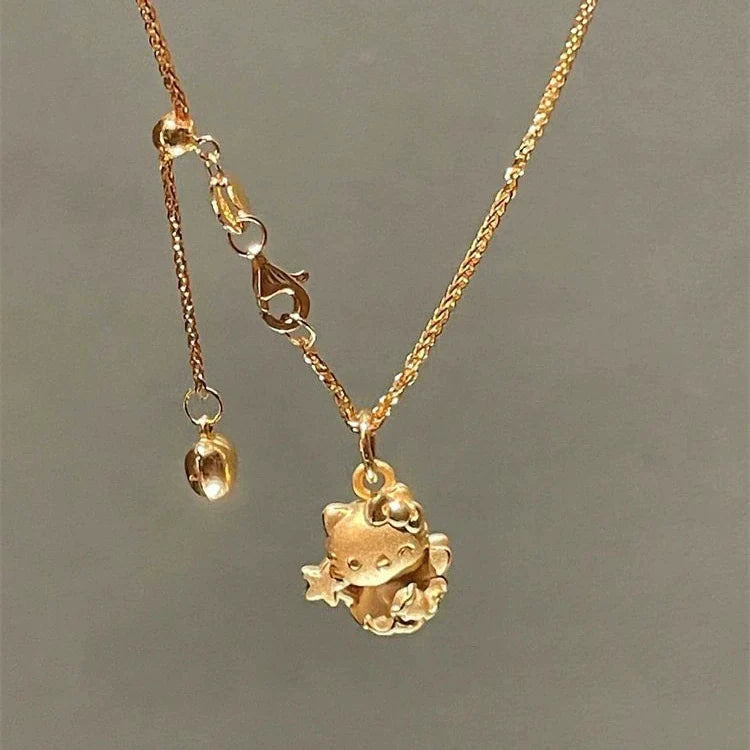 Andriana Star Kitty Charm Necklace - Star Cat Necklace