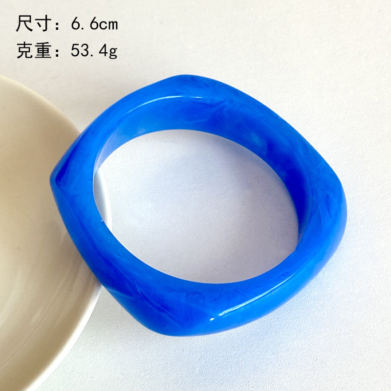 Francesca Marble Resin Bracelet - Square Dark Blue [CNLVALRX]