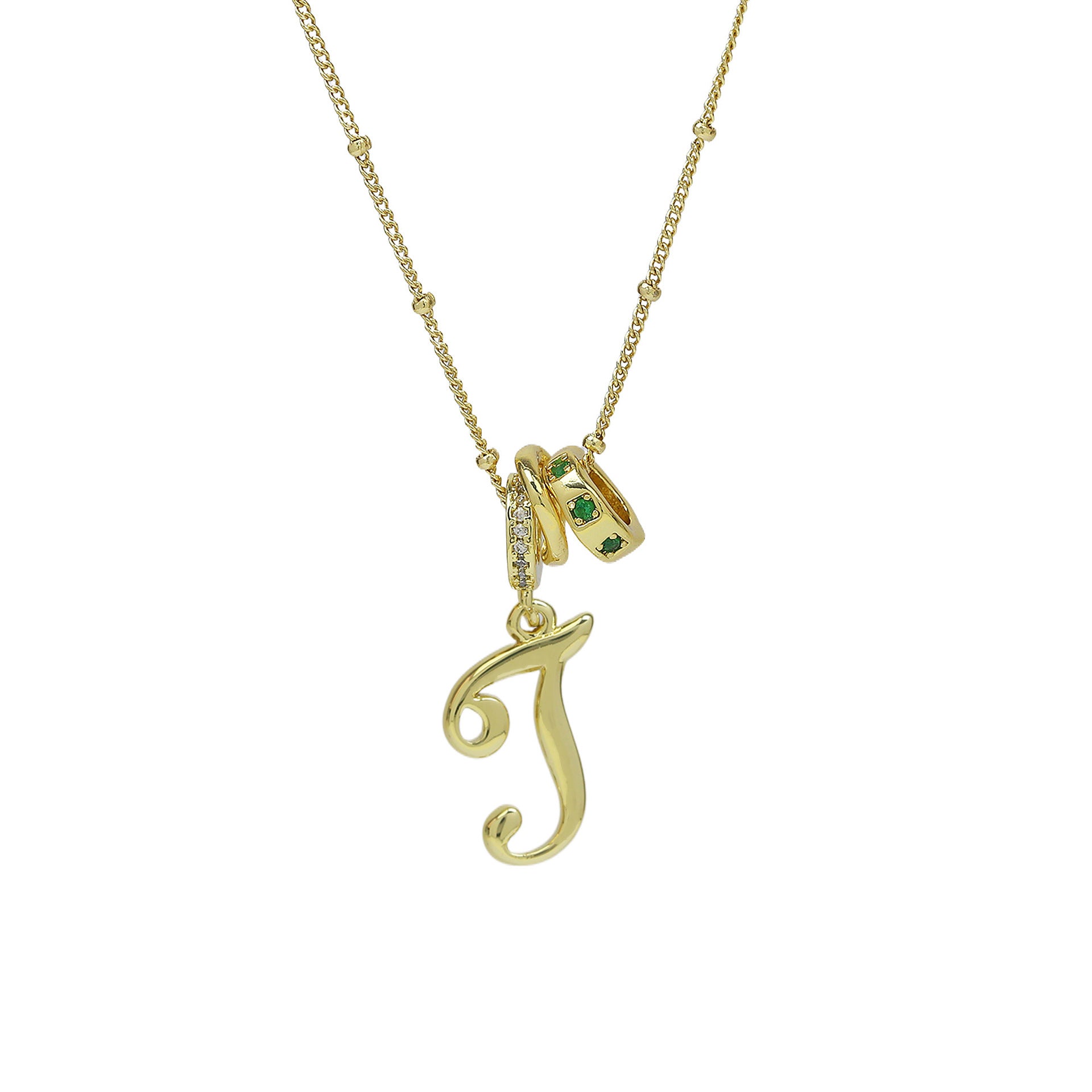 Jovi Cursive Initial Necklace - Gold T [LXL0SA68]