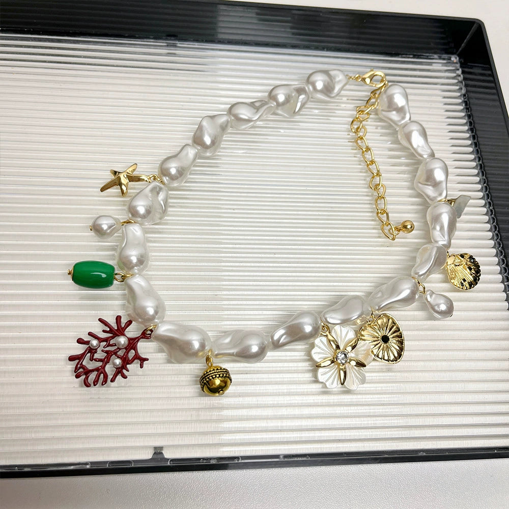 Lundyn Coral Pearl Necklace - Coral Pearl Necklace [BA5F9AXQ]