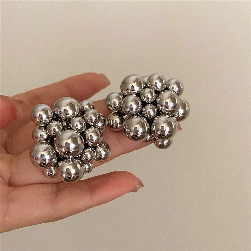 Berkeley Silver Bubble Orb Earrings - Silver [PMUM5FNQ]