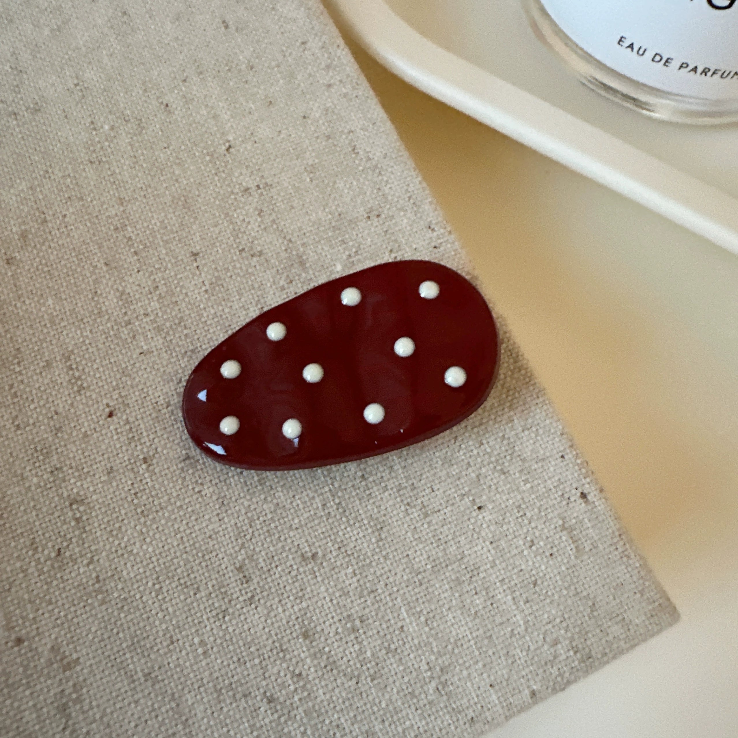 Ryann Polka Dot Hair Clip - Red (Single) [UKSGA1PW]