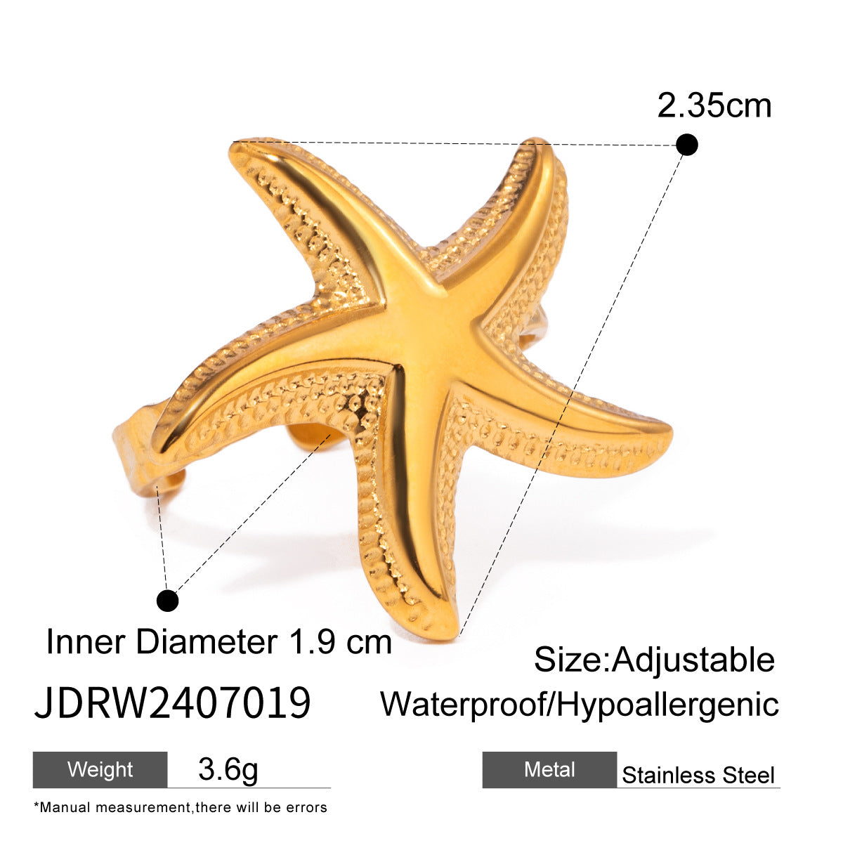 Aithana Pearl Starfish Necklace - Starfish Pearl Ring [RBWG3WX6]