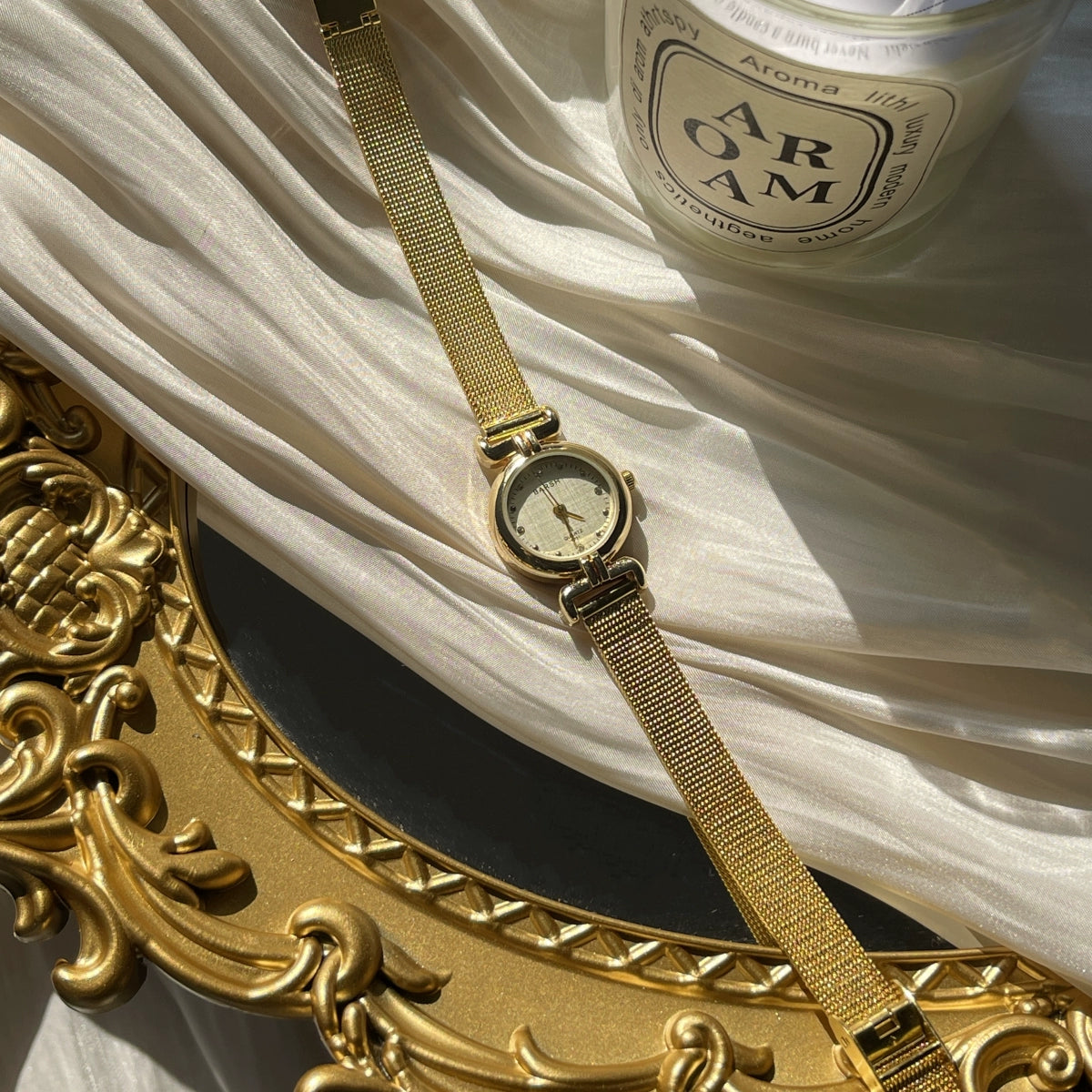 Abbey Luxe Fragrance Watch - Gold Band Gold Face [36W2AK34]
