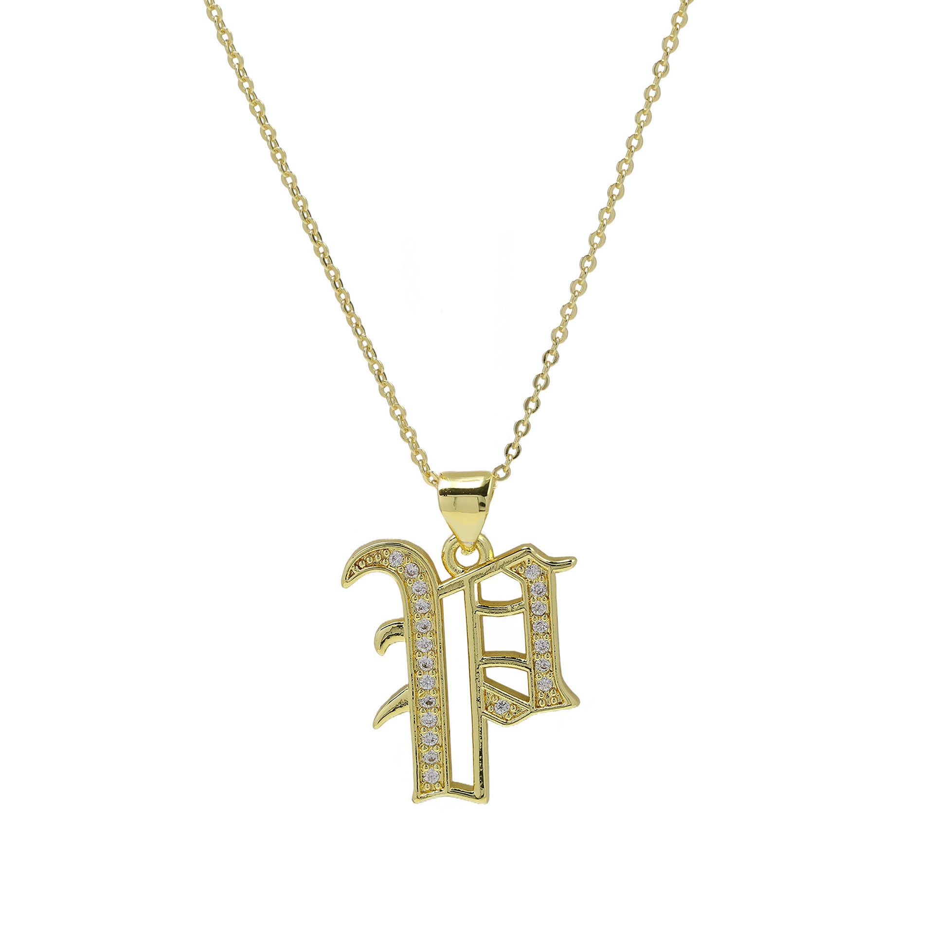 Lawson Old English Initial Necklace - P Necklace [QVMLAYAM]