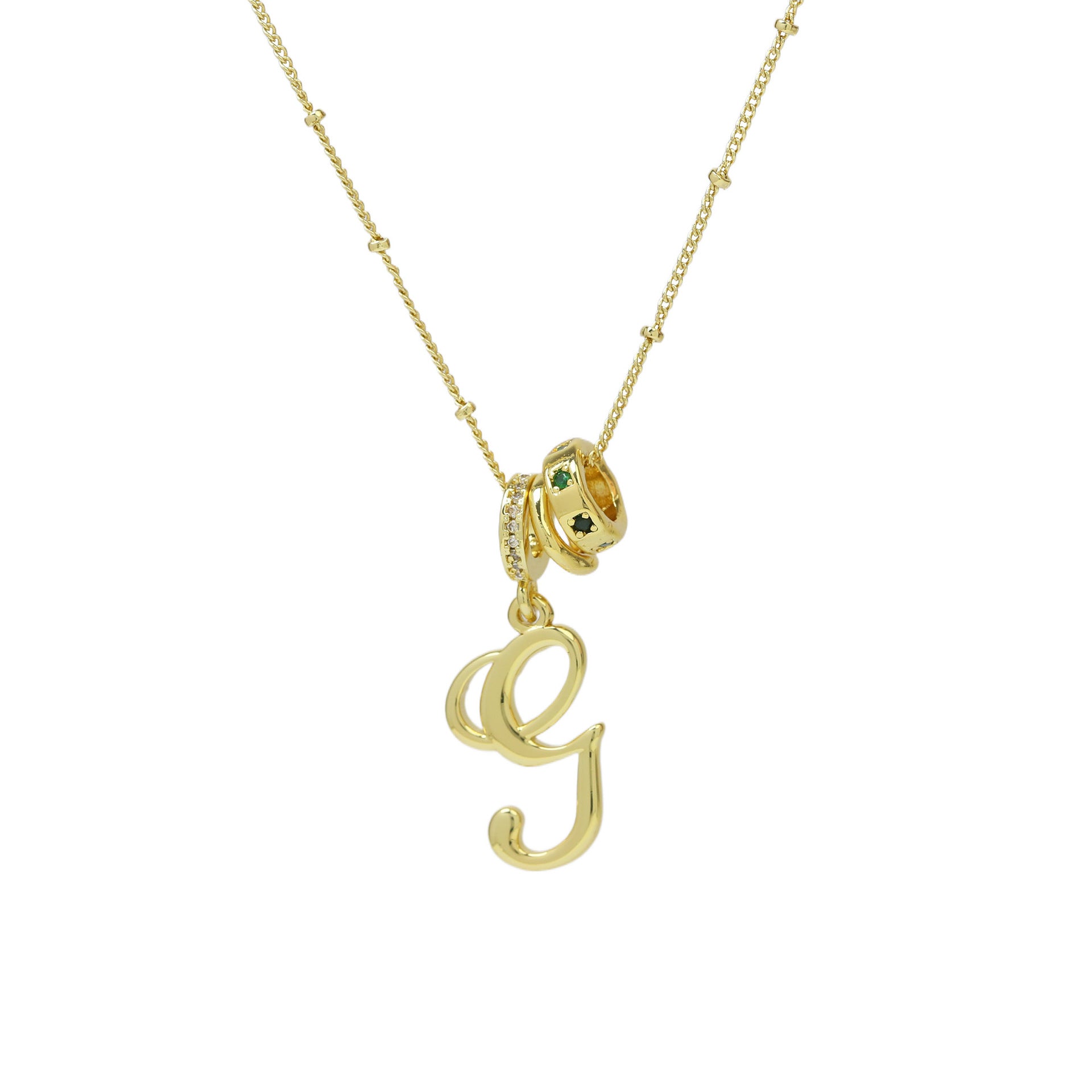 Jovi Cursive Initial Necklace - Gold G [0JX84WQK]