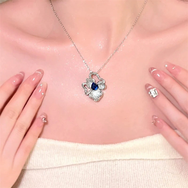 Irelyn Sapphire Blossom Set - Necklace