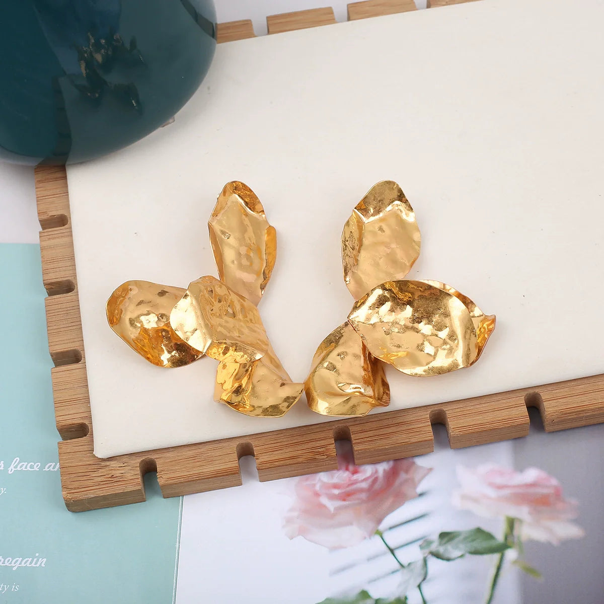 Elliemae Irregular Bloom Earrings - Gold (Irregular Asymmetric)