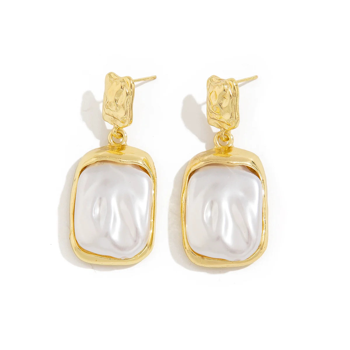 Truth Irregular Acrylic Earrings - Faux Pearl