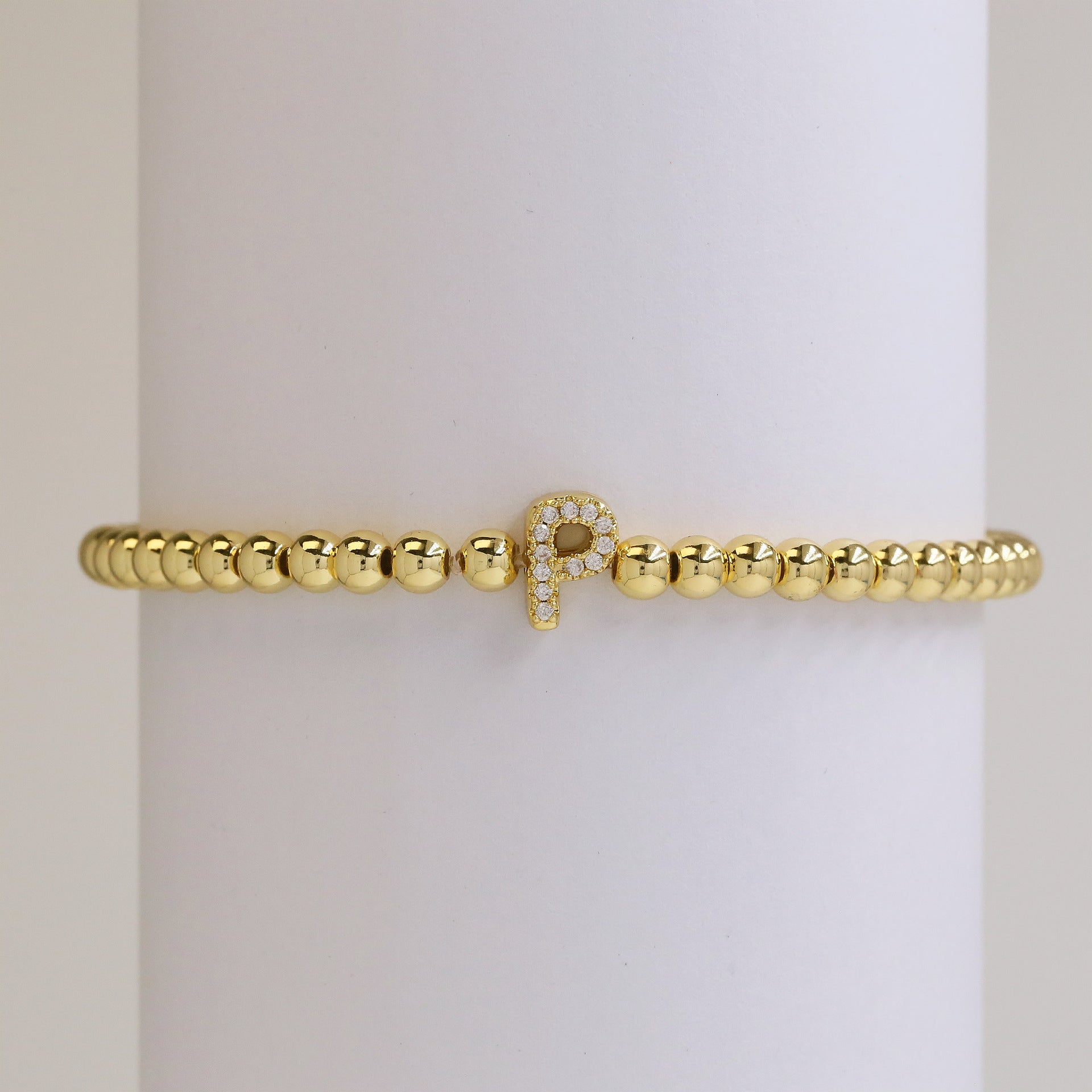 Mikah Micro-Inlay Initial Bracelet - P [UEGABPFL]