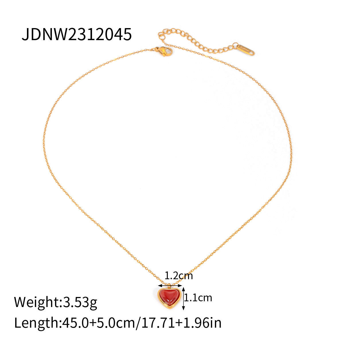 Aylah Red Agate Heart Set - JDNW2312045 [8DR6OKJ5]