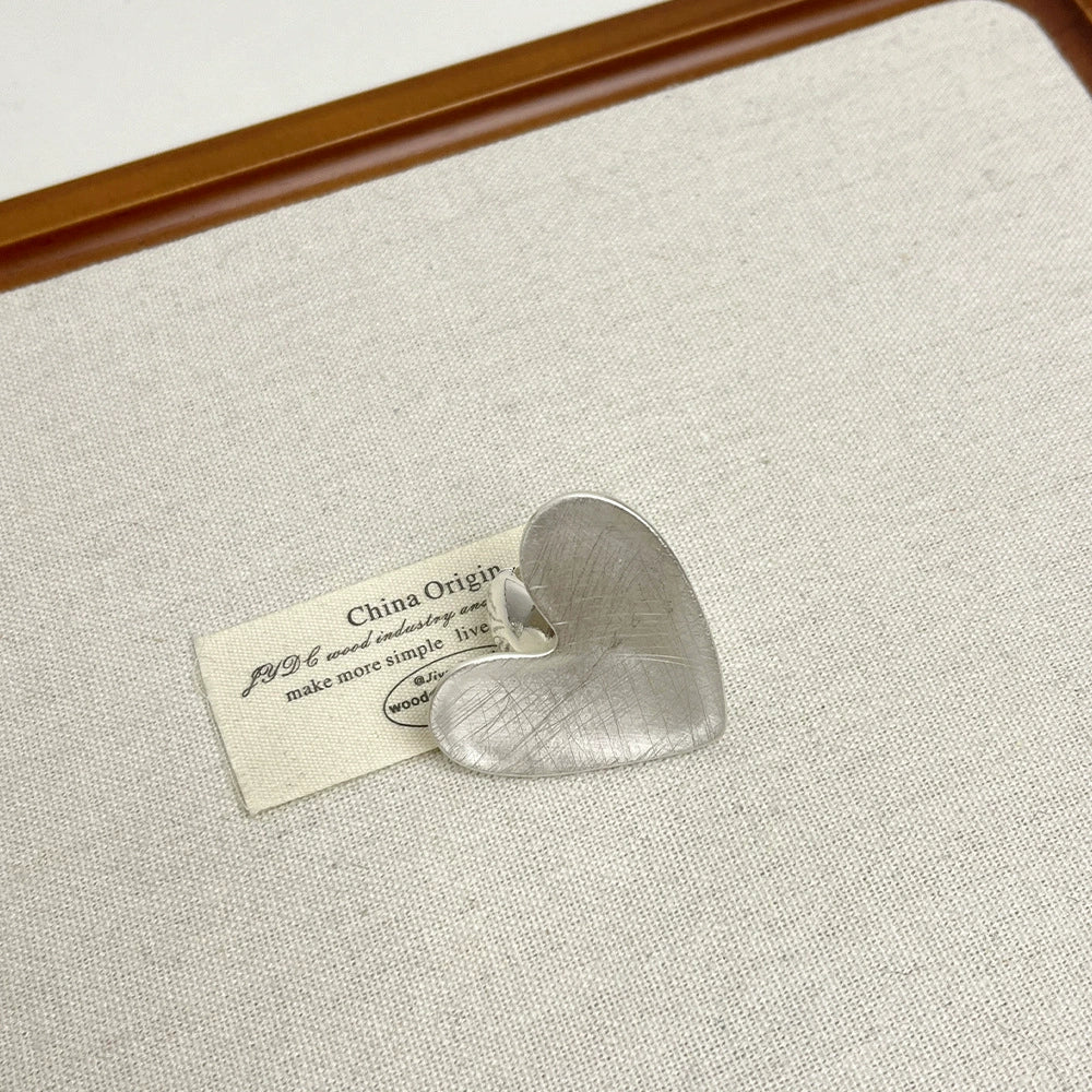 Lady Brushed Heart Open Ring - B Style Ring [K4TORGQI]