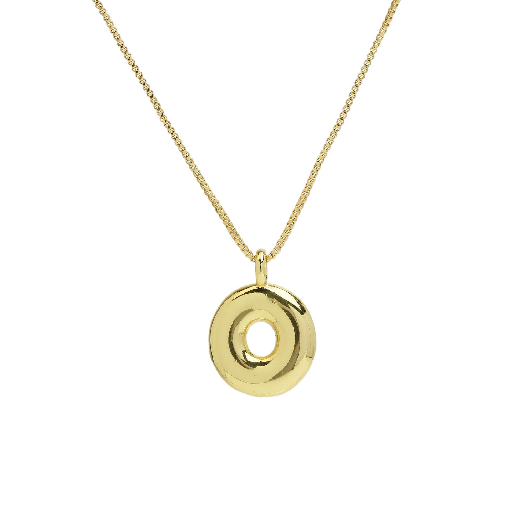 Odalys Gold Initial Pendant - Necklace O [NU8R83GD]