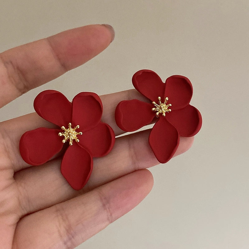 Lucinda Floral Drop Earrings - Red [2UH3IG0N]