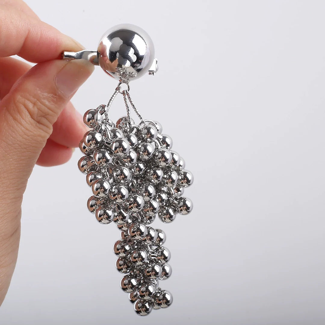 Angelina Grape Cluster Brooch - Silver Brooch