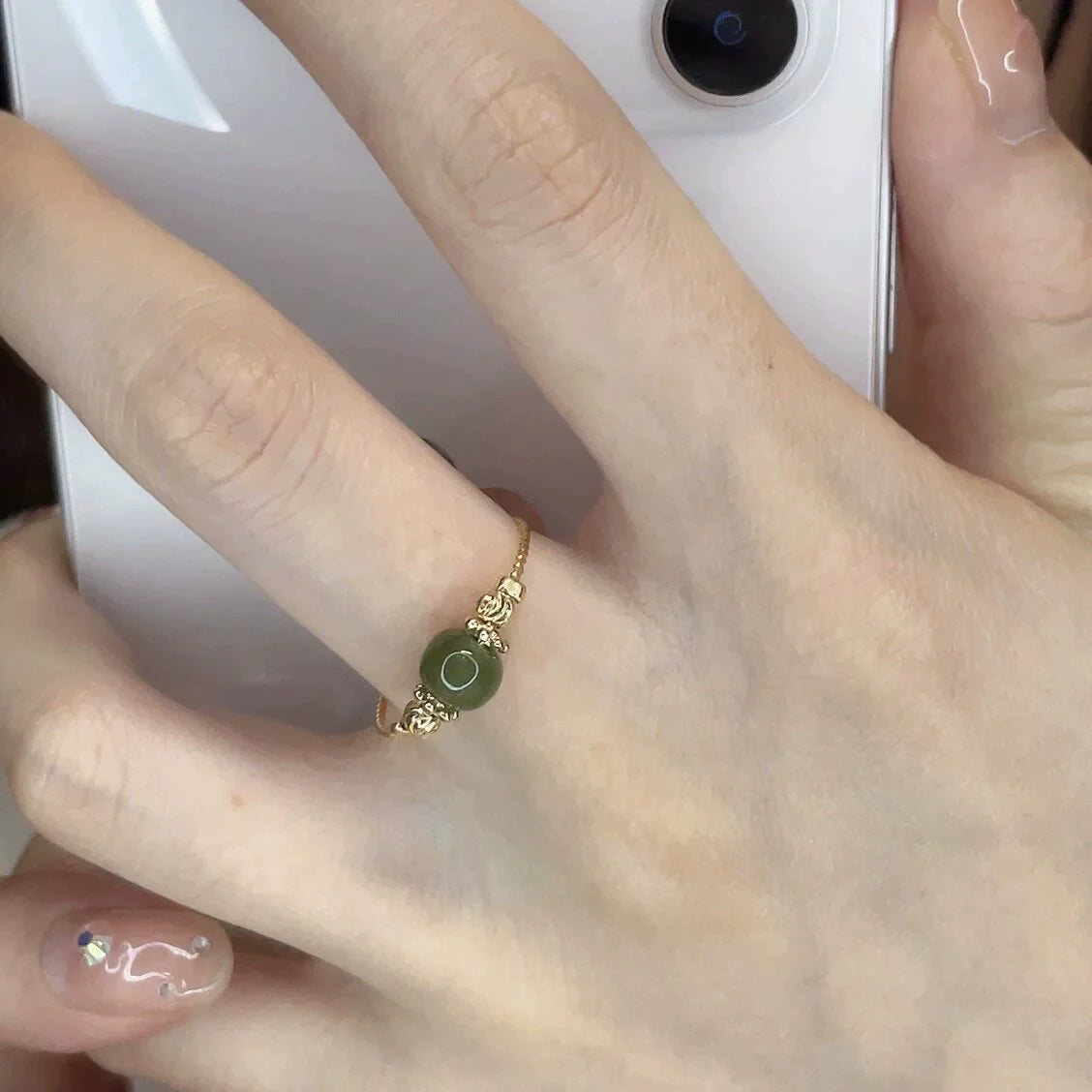 Kalista Modern Fortune Ring - Fortune Bead Adjustable Ring