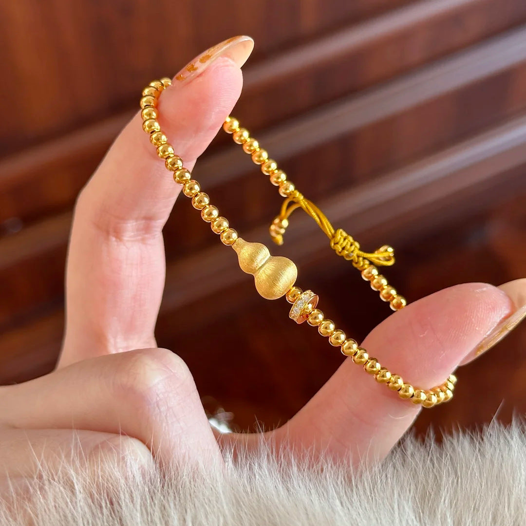 Henlee Gourd Charm Bracelet - Brushed Gourd Bracelet (Adjustable Pull) [6N2E48DL]