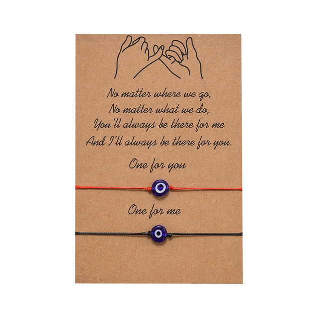 Lelia Dainty Charm Bracelet - Dark Grey Blue Evil Eye