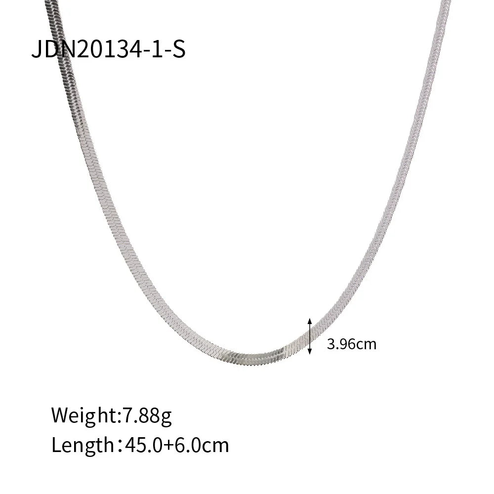 Tatiana Sleek Snake Chain Necklace - JDN20134-1-S