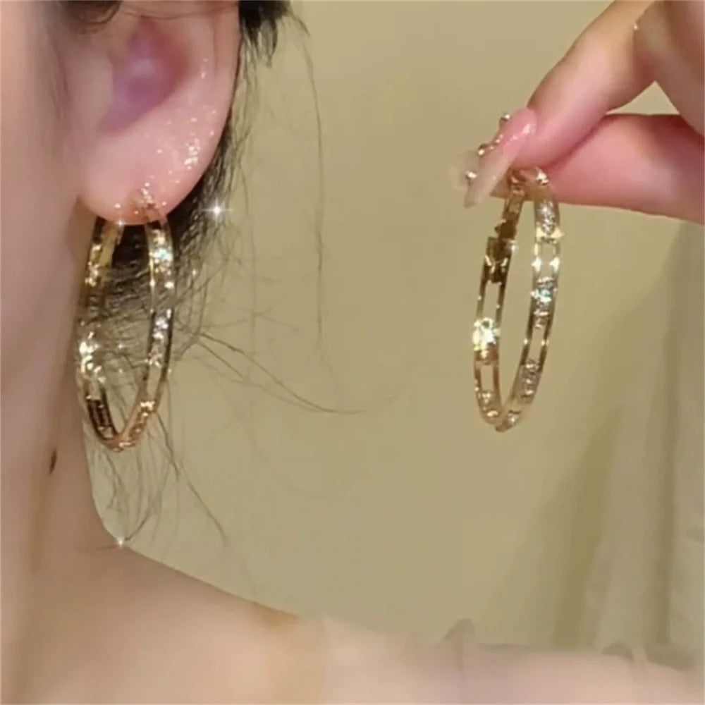 Harlym Rhinestone Butterfly Hoops - Gold Plated